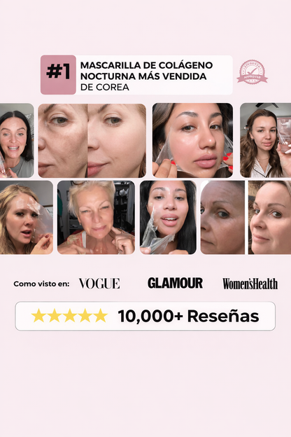 Mascarilla de colágeno para piel de vidrio